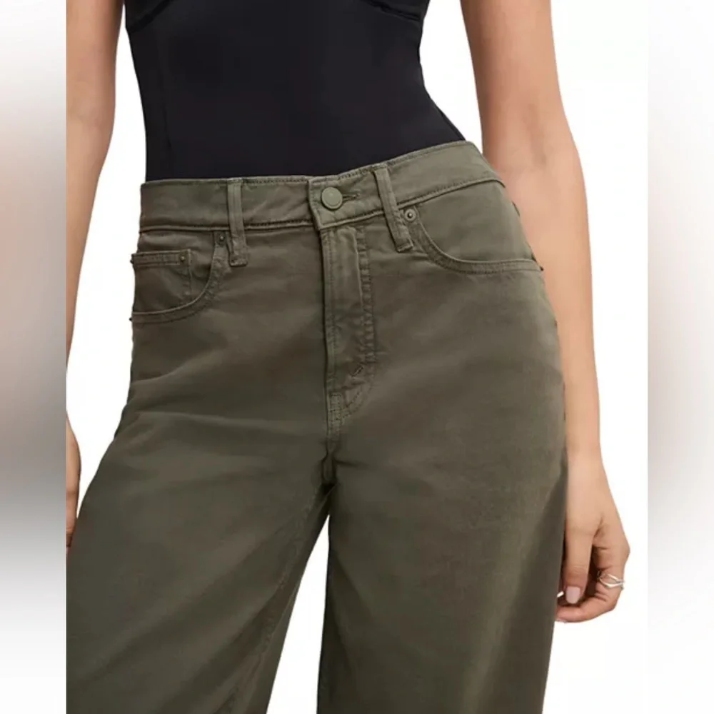 Good American High Rise Barrel Jeans Ft01 Green NWT Size 25 - Picture 15 of 16